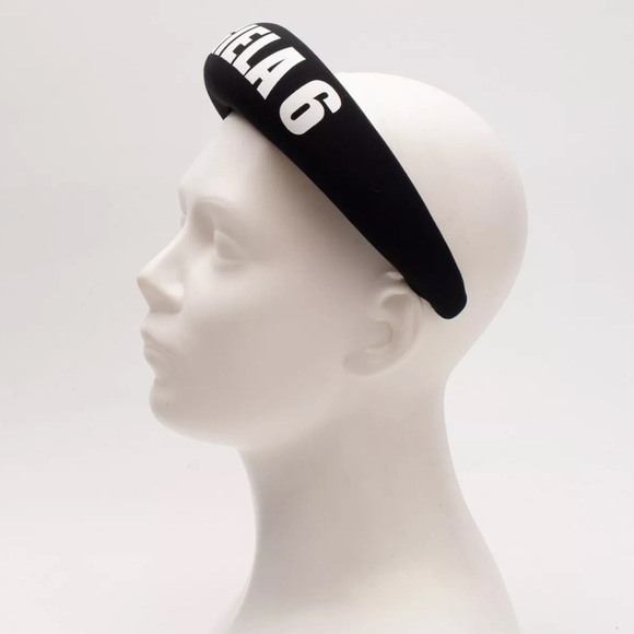 NEW with Tags Maison Martin Margiela Black Headband with White Logo - Picture 2 of 6